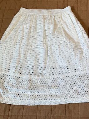 J. Crew White Eyelet A-Line Skirt